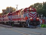 WSOR 3802 as the conductor climbs back on